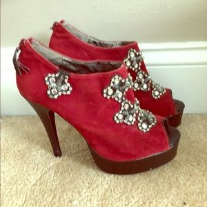 Make An Offer! Red Glam Ankle Boots
